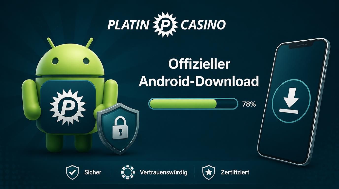 Smartphone zeigt Android-symbol, Sicherheits-shield und Download-status.